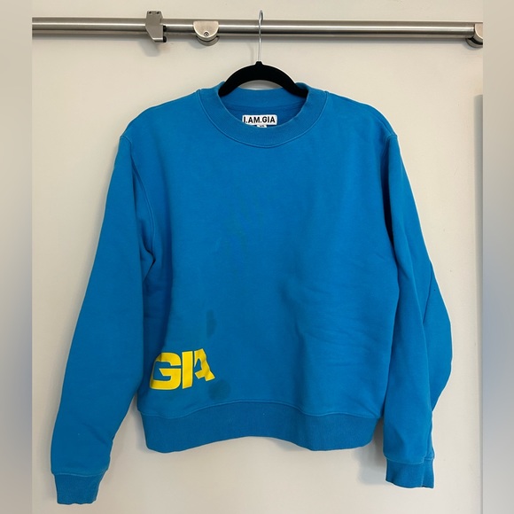 I.AM.GIA. Blue crewneck with yellow detail - Picture 1 of 2